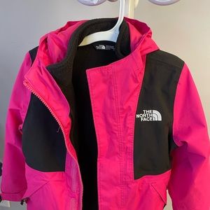 Pink Ski jacket with removable fleece jacket inside.